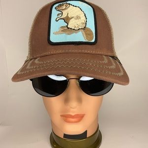 Goorin Bros Animal The Farm Trucker Baseball Snapback Hat Cap Beaver Brown
